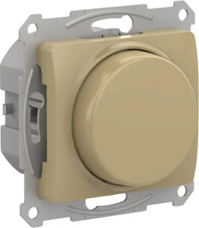 GLOSSA СВЕТОРЕГУЛЯТОР (диммер) поворотно-нажимной, LED, RC, 400Вт, механизм, ТИТАН