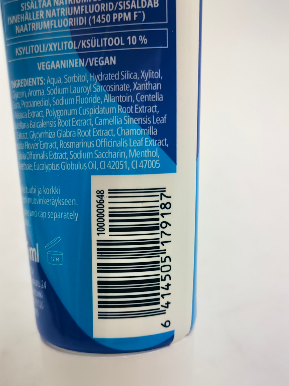 OXYGENOL Зубная паста Voima pro с растительными экстрактами, со вкусом лакрицы и ментола, без SLS, 75 мл (из Финляндии)