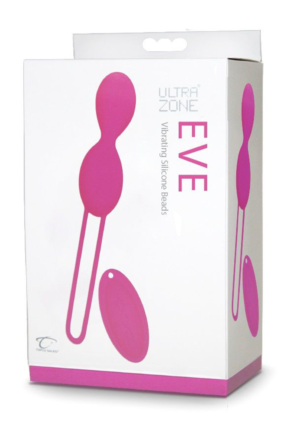 Розовые вагинальные шарики Eve Silicone Beads с вибрацией на дистанционном управлении (Цвет: розовый)