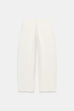ZARA БРЮКИ БАРРЕЛЬ, ЭКРЮ