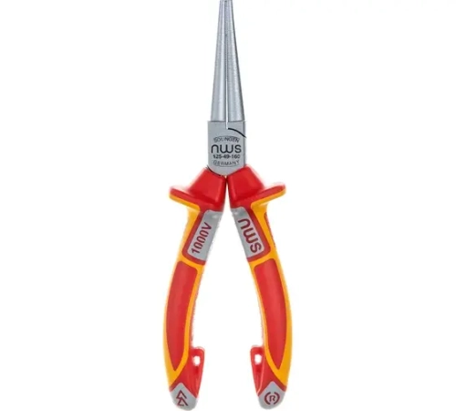 NWS Круглогубцы диэлектр. 1000В VDE 160 мм, покрытие Crom, рукоятки SoftGripp 3K