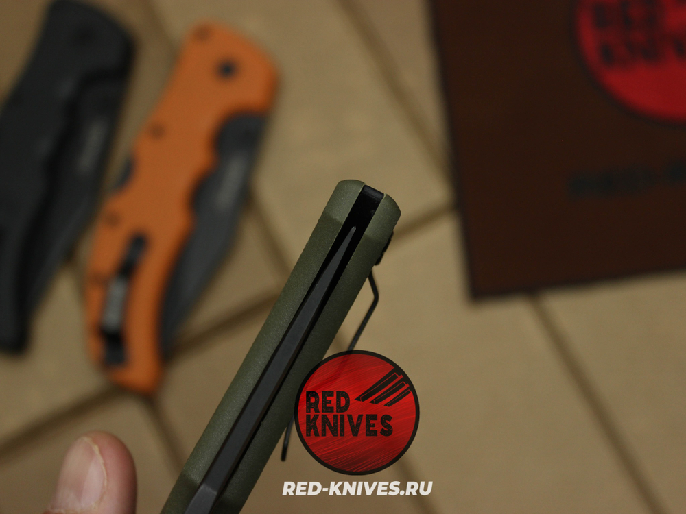 Нож Cold Steel Recon 1 LTW - рукоять зеленый нейлон, клинок черный RK/Н15