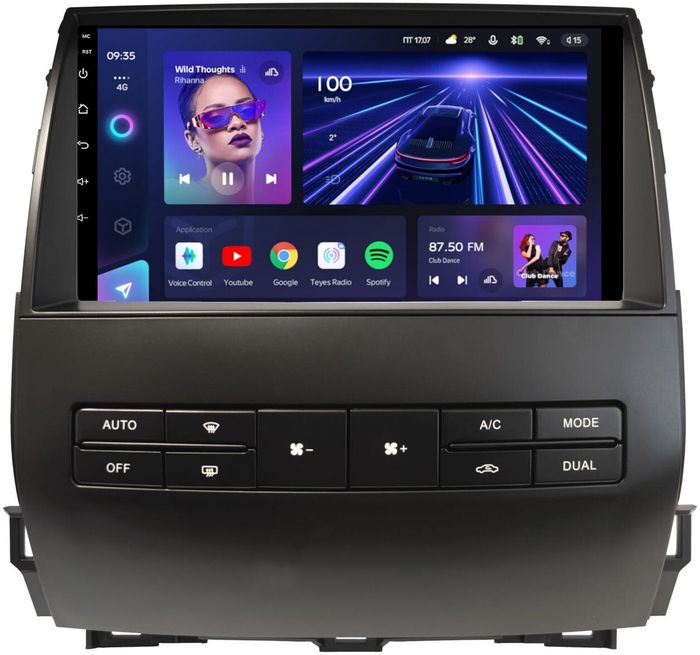 Магнитола для Toyota Land Cruiser Prado 120 (правый руль, климат на ШГУ) - Teyes CC3L на Android 10, CarPlay, 4G SIM-слот