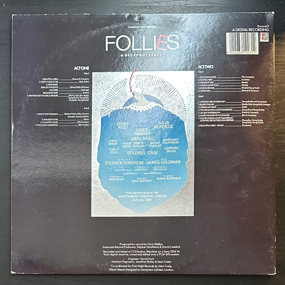 Stephen Sondheim - Follies - A Broadway Legend (Original London Cast, 1987) 2LP (Англия 1987г.)
