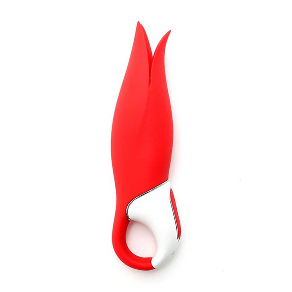 Красный вибратор 18,8см с лепестками Satisfyer Power Flower