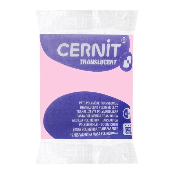 Полимерная глина запекаемая Cernit Translucent прозрачный, 56 г, 477 розовый кварц