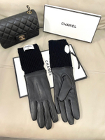 Женские перчатки Chanel с чёрными трикотажными манжетами — фото 2