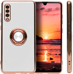 Стильный глянцевый чехол для SAMSUNG GALAXY A50/ 50s/ 30s с кольцом-подставкой и бархатной подкладкой