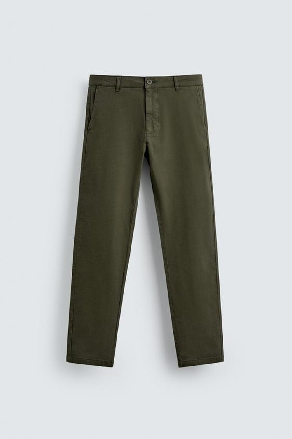 ZARA БРЮКИ ЧИНОС SKINNY FIT, ЗЕЛЕНЫЙ
