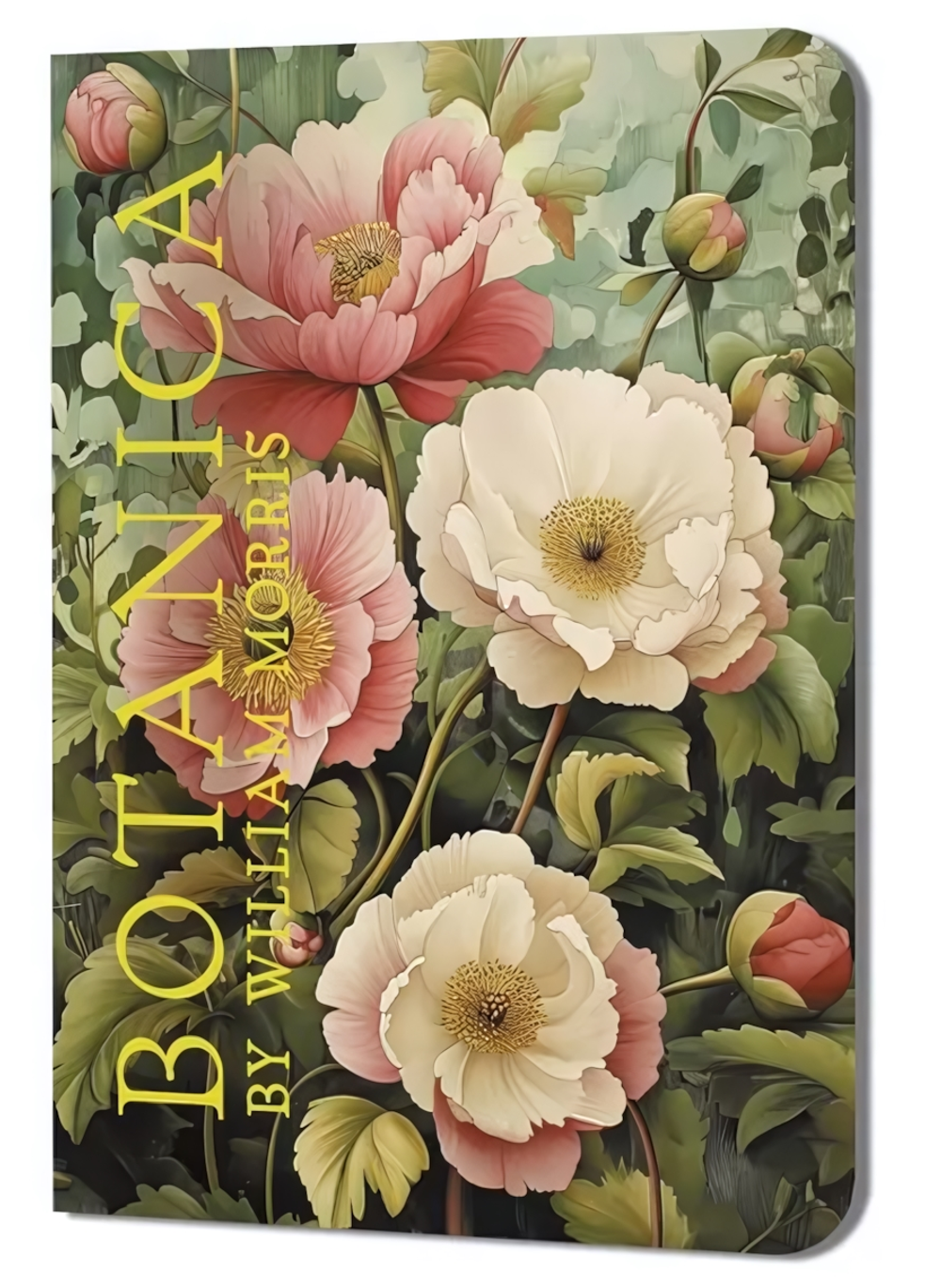 Блокнот 90х120мм. 24л. "Botanica by William Morris. Пионы на зеленом фоне" (Контэнт)