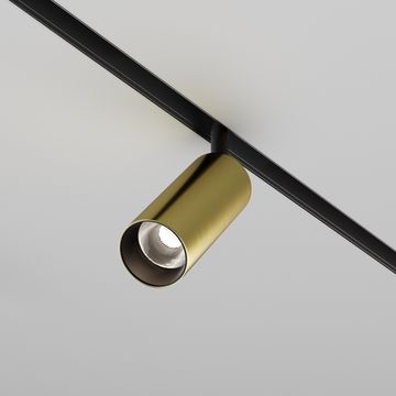 Трековый магнитный светодиодный светильник 12W 4000К TR032-2-12W4K-M-BBS чёрный/латунь Focus Led Exility Maytoni