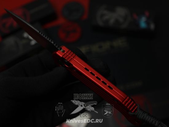 Автоматический нож Microtech LUDT RED 135-1RD с клинком из стали М390, рукоять алюминий