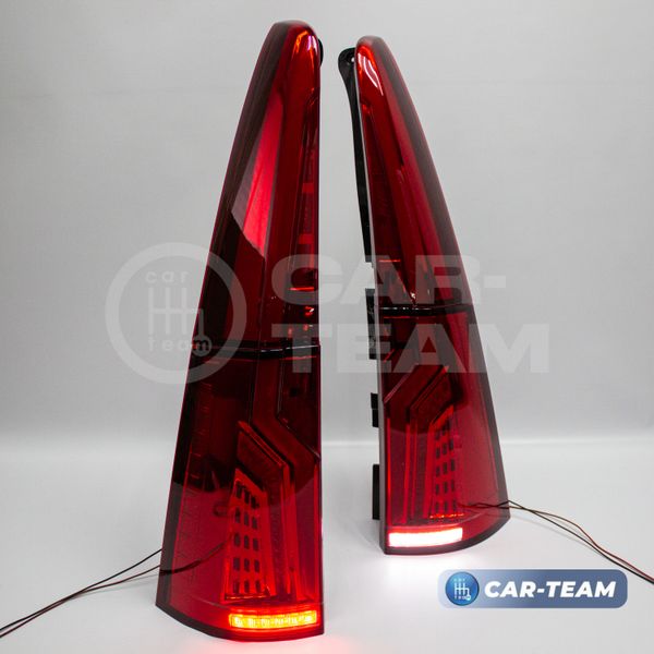 Задние фонари Лада Ларгус, Ларгус FL светодиодные в стиле Volvo, красные (RED+W)