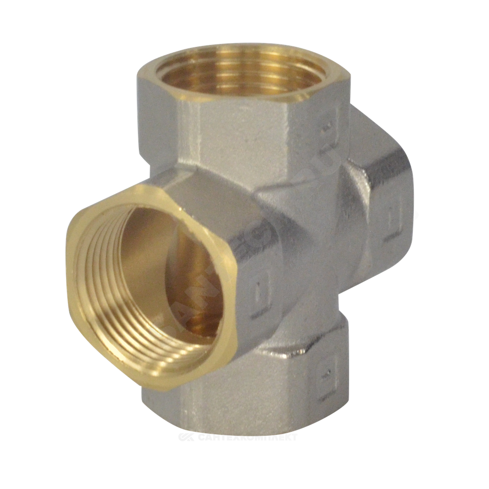 Крест латунь никель Ду 25 (1") ВР/ВР 9011 ГОСТ 32585-2013 Aquasfera 9011-03