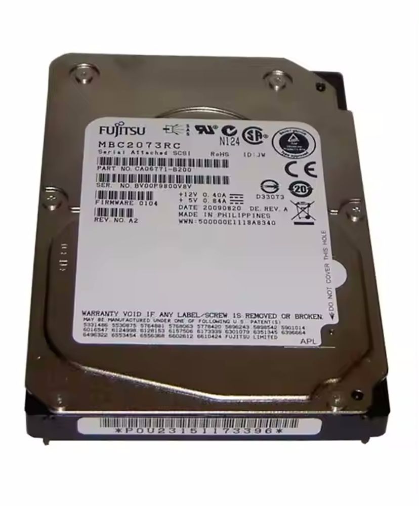 Жесткий диск Fujitsu SFF SAS 72Gb 15K 2.5" DP Hot-Plug MBC2073RC