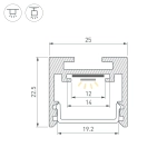 Профиль SL-LINE-2522-2500 WHITE (Arlight, Алюминий)