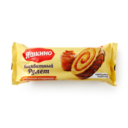 Яшкино Рулет бисквит. 200г С вареной сгущенкой 1/14 (арт.МБ136)