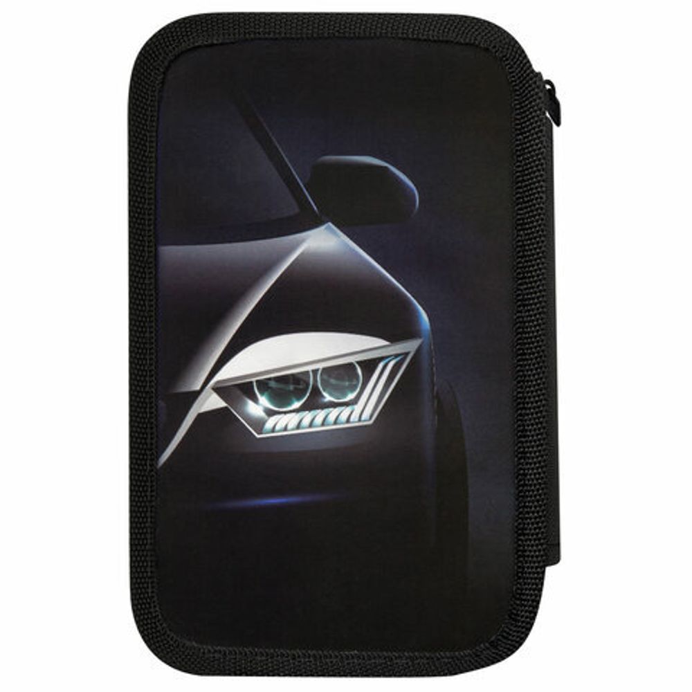 Пенал ПИФАГОР, 3 отделения, ламинированный картон, 19х11 см, "Car flash", 272254