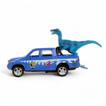 Модель ин. мет. "УАЗ Pickup снежный" 12см.двери, багаж, динозавр, коробка PICKUP-12SNOW-DINO (Технопарк)