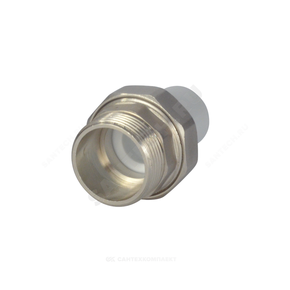 Муфта трубная PP-R комбинированная разъемная белая Дн 20х1/2" Ру25 наруж пайка/НР VALFEX 10158015
