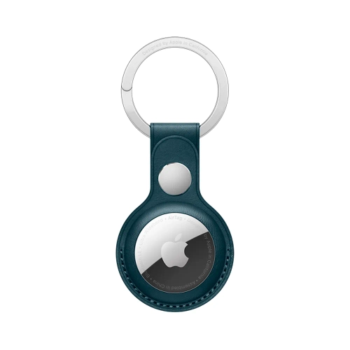 Кожаный брелок с заводным кольцом Apple Leather Key Ring для AirTag, Baltic Blue (Балтийский синий)