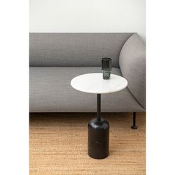 Столик кофейный Rune, Ø40 см, мрамор/черный