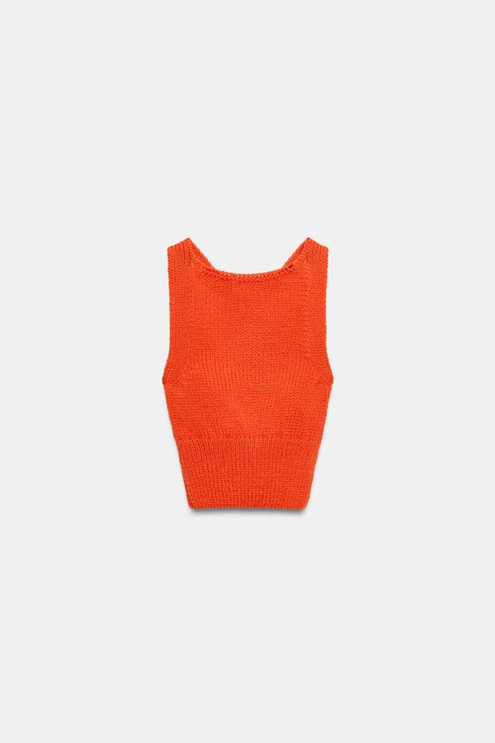 Трикотажный топ с перекрещивающимся вырезом на спине - ZARA
