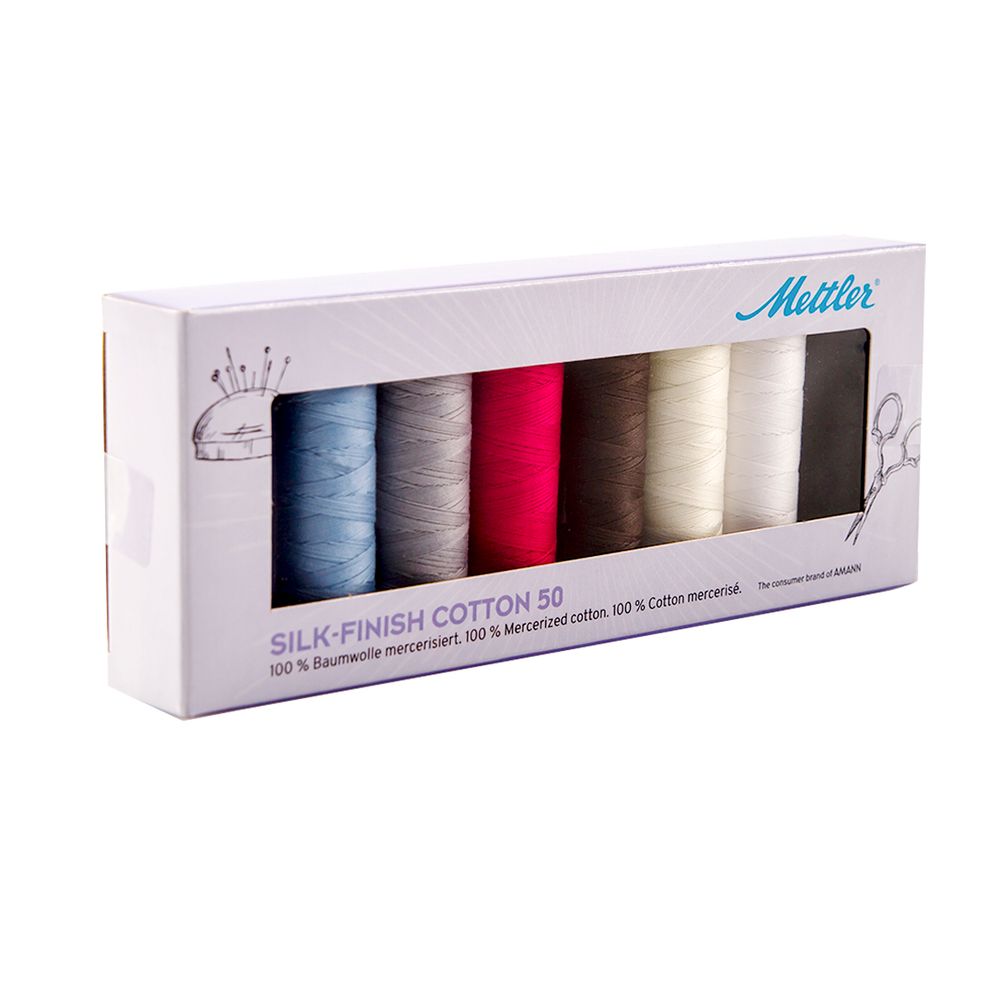 Нитки швейные (набор) Mettler Silk Finish в подарочной упаковке, 8 катушек, 1 шт