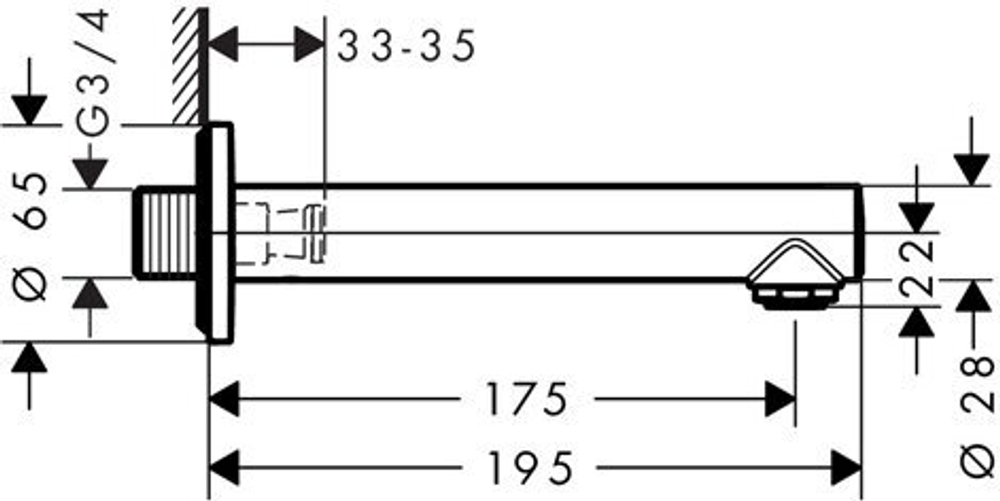 Излив на ванну Hansgrohe Talis S 72410000