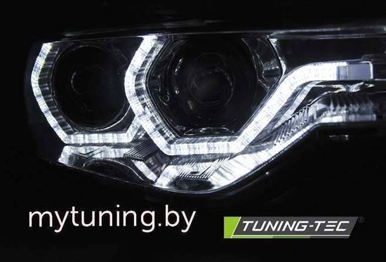Передние фары для BMW 3 F30 / F31 (11-15) хромированные под штатный ксенон без AFS