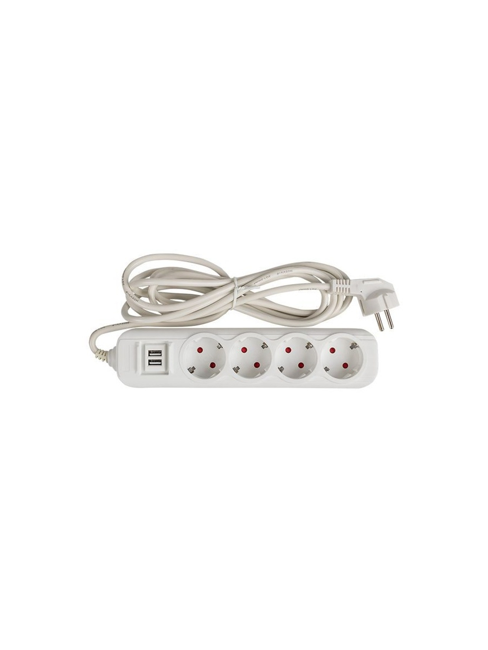 Удлинитель 4х3м 16А IP20 Эксперт 3.5кВт 2хUSB 2.1А ПВС 3х1 PROxima EKF UBA16-2USB-4-03i