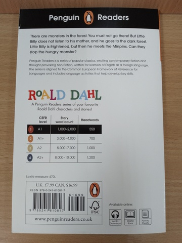 Penguin Readers Level 1: Roald Dahl Billy and the Minpins (ELT Graded Reader)