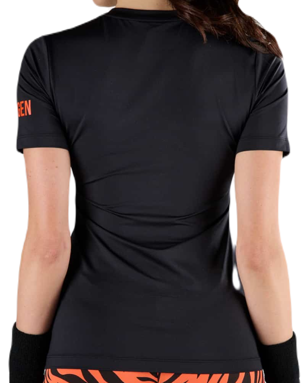 Женская футболка теннисная Hydrogen Tiger Tech T-Shirt - black/orange tiger