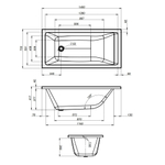 Ванна акриловая 140х70 см AM.PM Gem W93A-140-070W-A