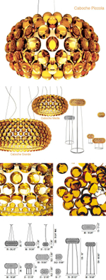 люстра Foscarini  Caboche Ceiling  Fixture 50 см  (янтарная)