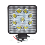 AE27S-9LED-28PC Фара светодиодная дополнительная, квадратная SLIM 110х28х140, рассеянный свет, 9 диодов, крепление по центру, 27 Вт, 10-30 В