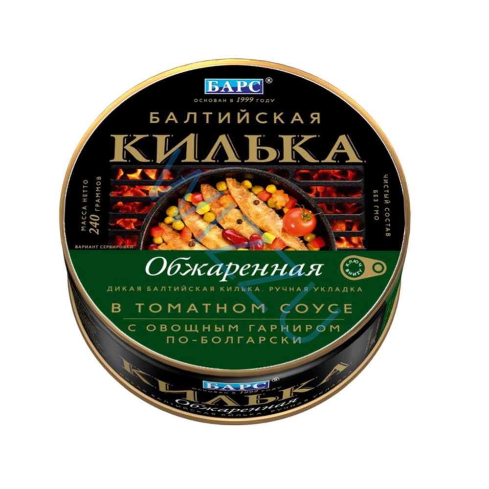 Килька в т/с с овощным гарниром по-болгарски 240г. ТМ Барс