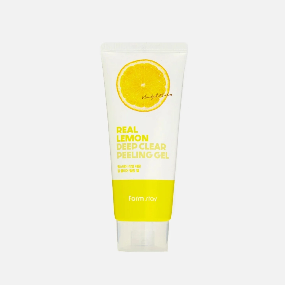 FARM STAY Peeling Gel Real Lemon Deep Clear Пилинг-гель для глубокого очищения с лимоном, 100 мл