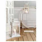 Подсвечник фонарь IKEA BORRBY (БОРБЮ), Белый, Металл, 28 см