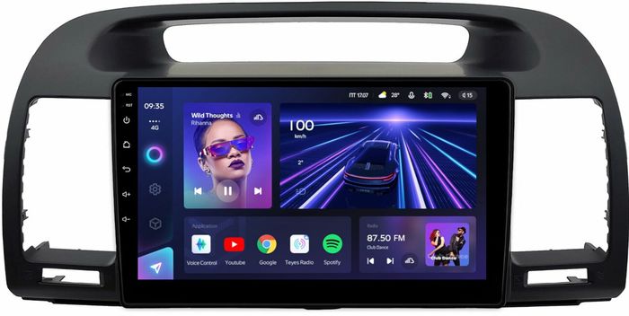 Магнитола для Toyota Camry 30 2001-2006 (рамка черная) - Teyes CC3L монитор 9" IPS на Android 10, CarPlay, 4G SIM-слот
