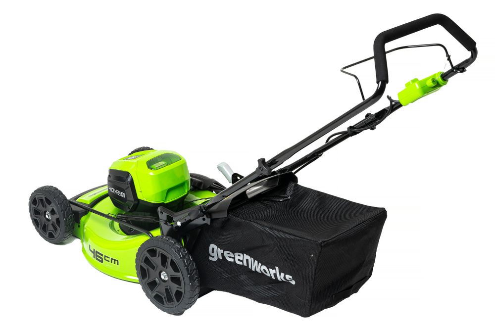 Аккумуляторная газонокосилка Greenworks GD40LM46HPK5, 40v, 46 см, (2514407UG5А), с аккумулятором 5 А·ч и быстрым зарядным устройством