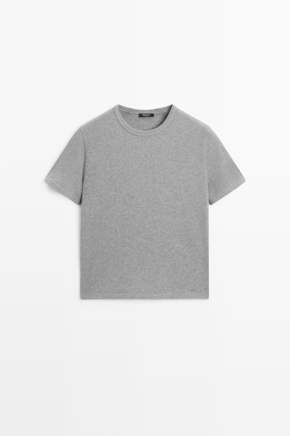 Massimo Dutti Футболка из 100% хлопка с короткими рукавами, серый