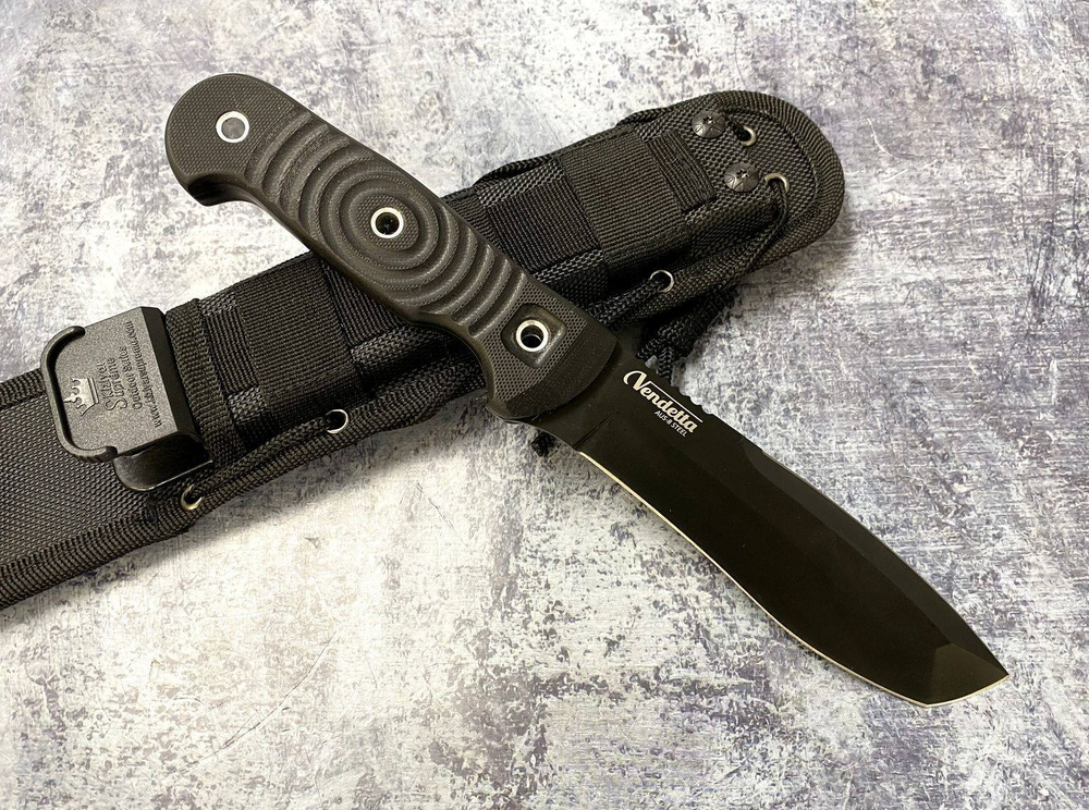 Туристический нож Vendetta AUS-8 Black Titanium