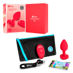 Красный анальный плаг с кристаллом-сердцем 10,5см b-Vibe Vibrating Heart Shape Jewel Plug M-L BV-051-RED
