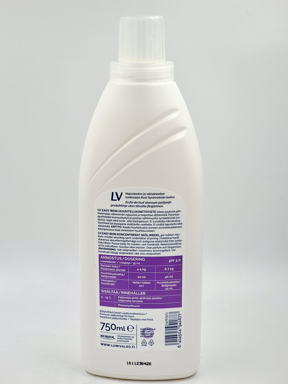 LV Концентрированный кондиционер для белья Easy Iron, 750 мл