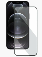 Защитное стекло "Стандарт" для iPhone 12 Pro Max Черный (Полное покрытие)