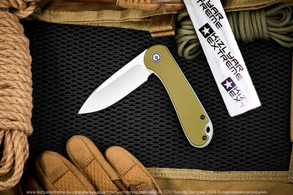Нож Civivi Elementum C907S сталь D2 Satin рукоять Olive Micarta