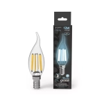 Лампа Gauss LED Filament Свеча на ветру 13W E14 1150lm 4100K  104801213