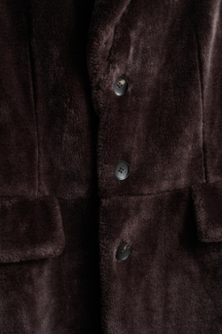 ZARA ПАЛЬТО ИЗ ИСКУССТВЕННОГО МЕХА СВОБОДНОГО КРОЯ, ТЕМНО-КОРИЧНЕВЫЙ