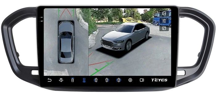 Магнитола для Lada Vesta NG 2023+ (без ШГУ, рамка черная матовая 9) - Teyes CC3-2K-360 на Android 10, Быстрая, 2K QLED, CarPlay, 4G SIM-слот, 4 камеры в комплекте